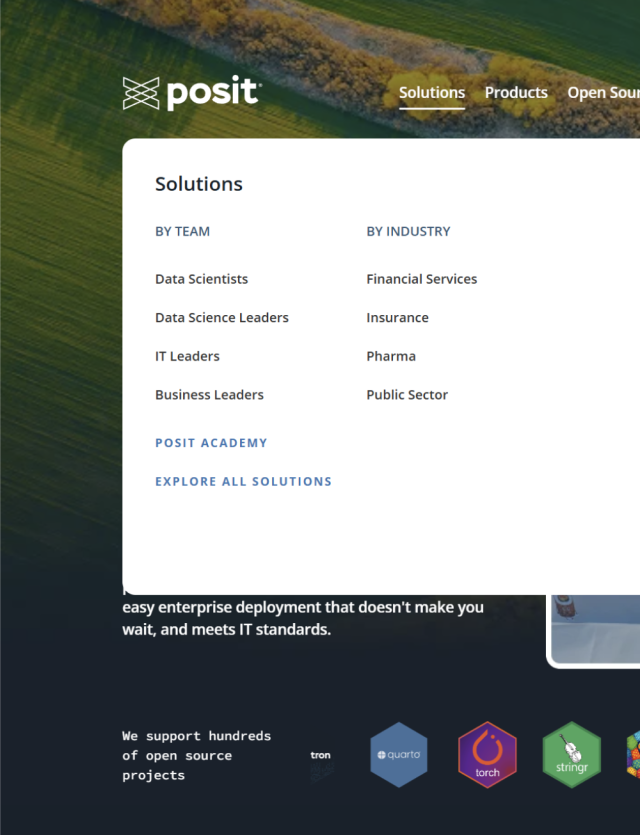 Posit Website Naviation