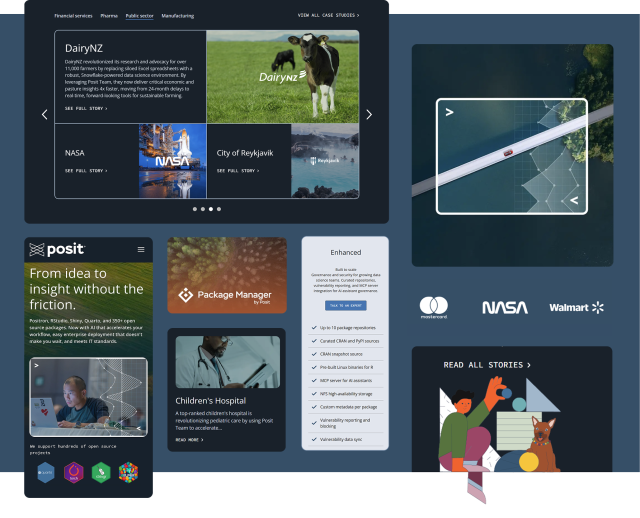 Grid of Posit Website components 