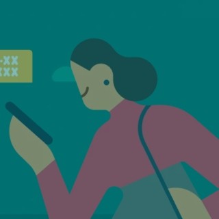 woman walking and texting
